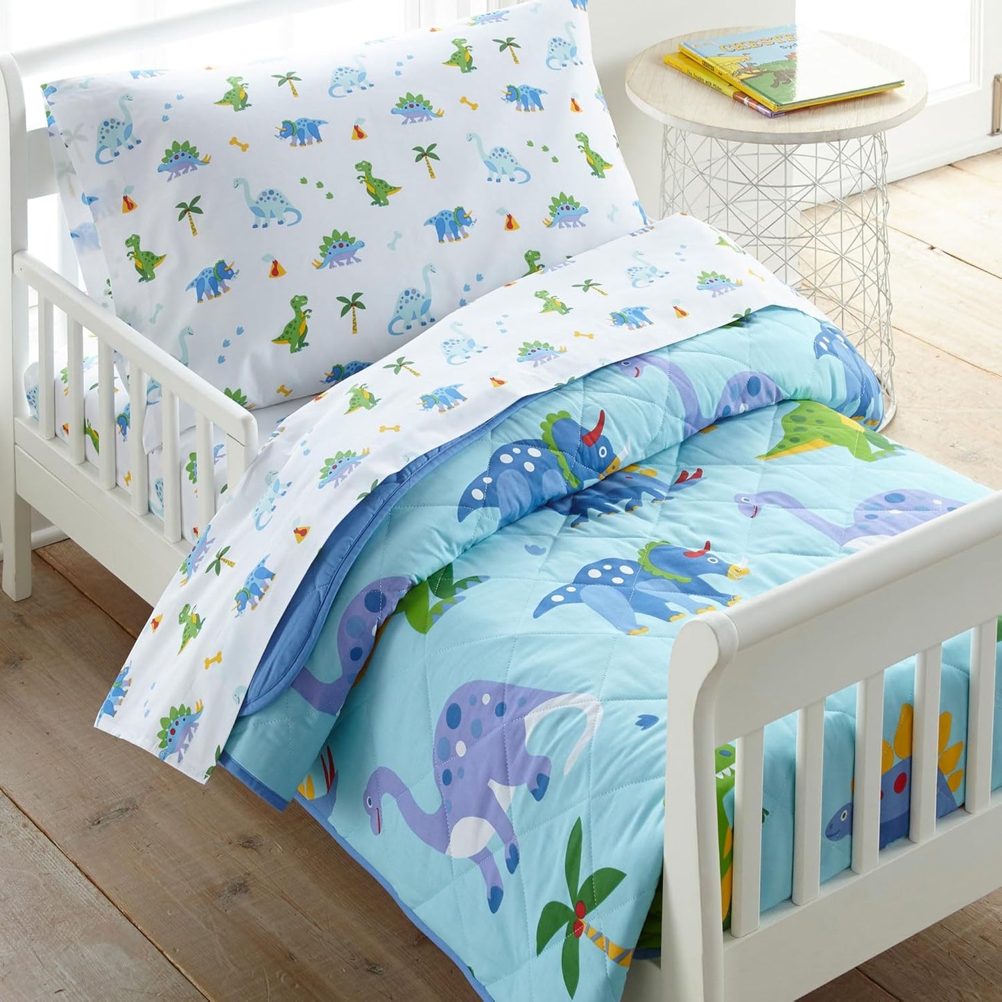 Kids Cotton Toddler Comforter Set – Soft & Lightweight, Fits Standard Crib Mattress - Dinosaur Land