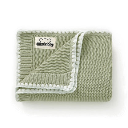 Cotton Baby Blanket Gender Neutral Nursery Swaddling Blanket for Shower Gift Registry for Baby Sage Green 40 X30 Inch